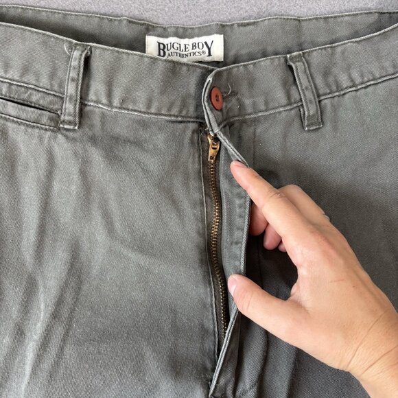 VINTAGE Bugle Boy Pants Men’s 36 Green Baggy Cargo Skater Grunge Y2K Relaxed 90s - Picture 5 of 16
